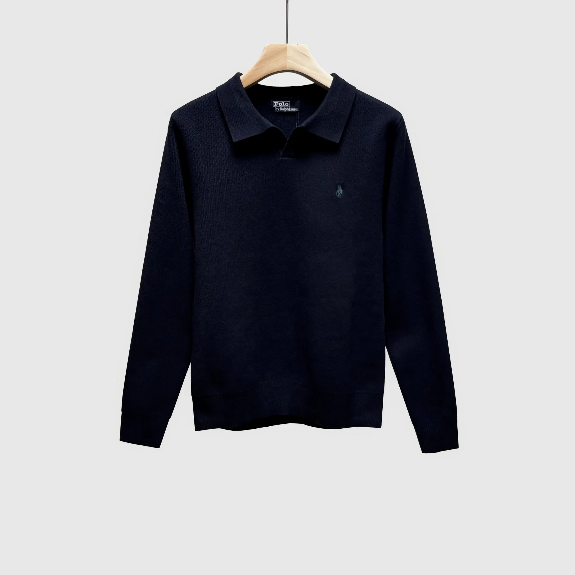 P260 Ralph Lauren lapel V-neck sweater Color: black gray royal blue Size: S-XXL 1:1 same style, model number (RL18774)